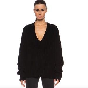 Acne studios warm Deborah L wool V Neck sweater loose fit